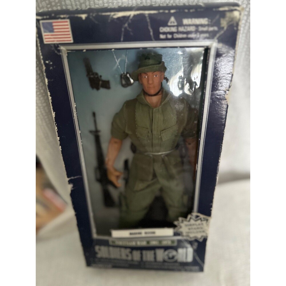 vintage 1998 Soldiers of the World 12” Marine Recon figure, sealed box